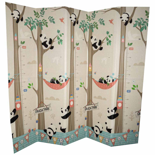 Covoraș de Joacă din Spumă XPE, Pliabil și cu Două Fețe – Panda & Oraș (180x200 cm)