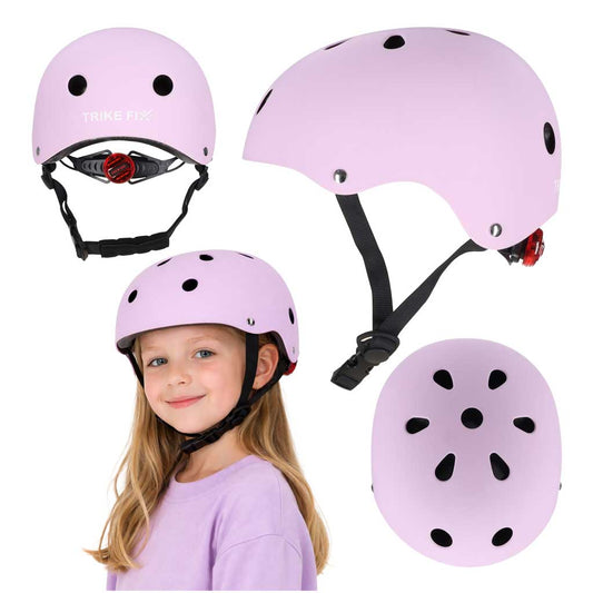 Cască de Bicicletă pentru Copii Trike Fix cu LED, Reglabilă, M 55-58cm, Mov