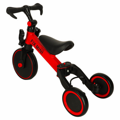 Bicicletă de Echilibru și Tricicletă 3-în-1 Trike Fix Mini cu Pedale, Roșu