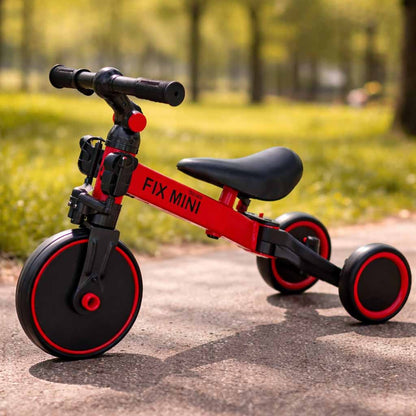 Bicicletă de Echilibru și Tricicletă 3-în-1 Trike Fix Mini cu Pedale, Roșu