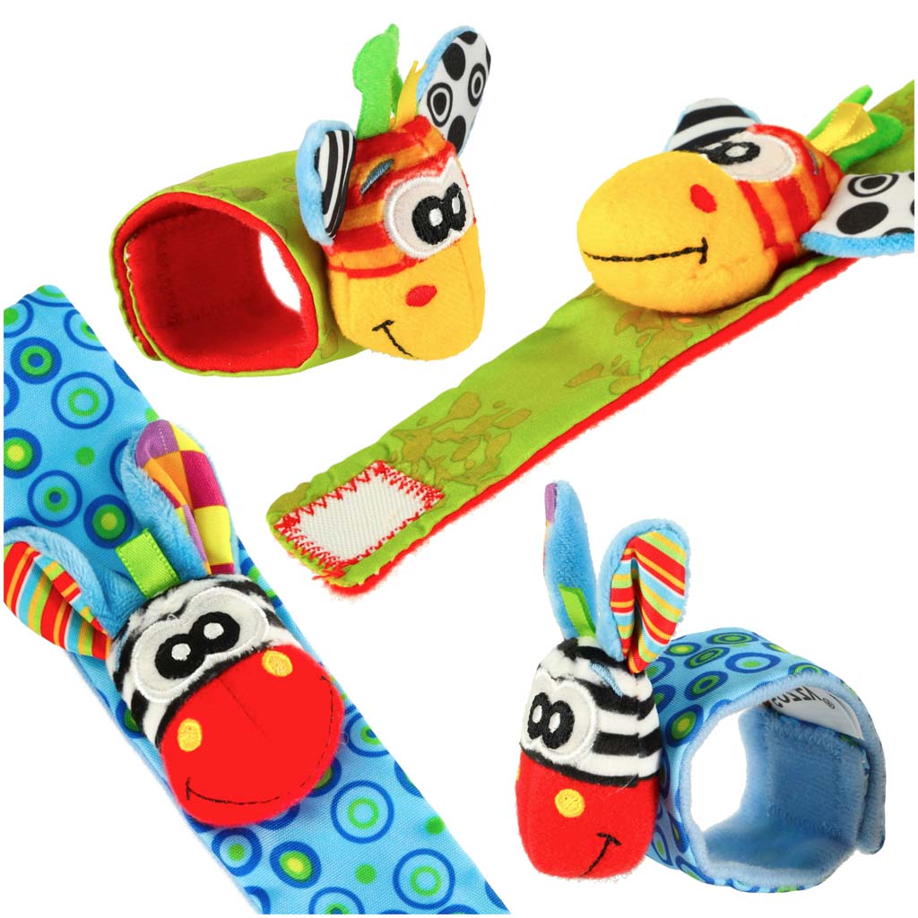 Set 2 Brățări Senzoriale pentru Bebelusi – Zebra & Girafa