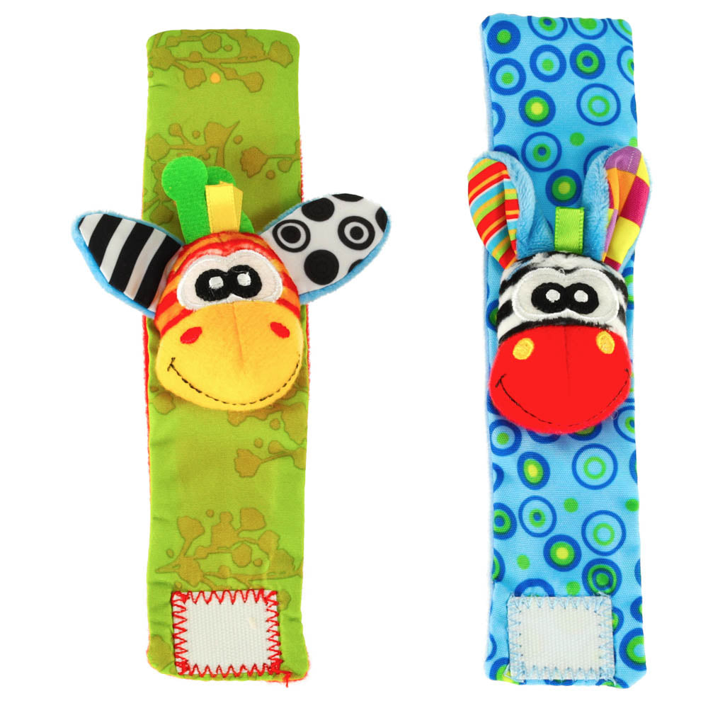 Set 2 Brățări Senzoriale pentru Bebelusi – Zebra & Girafa
