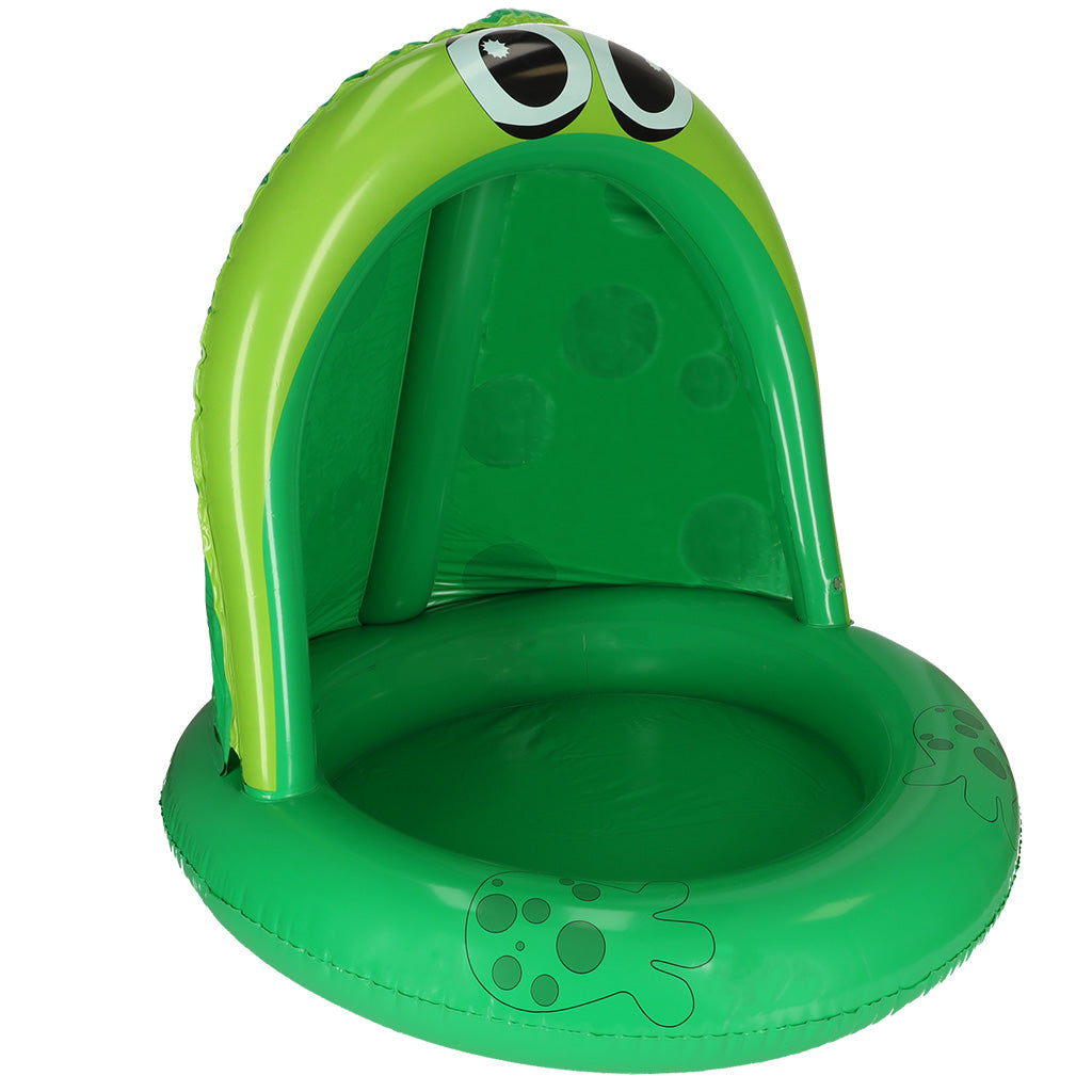 Piscină Gonflabilă pentru Copii cu Copertină, Model Broască, 101cm