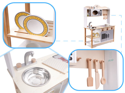 Bucătărie din lemn pentru copii Lulilo MDF Kuketo cu accesorii incluse