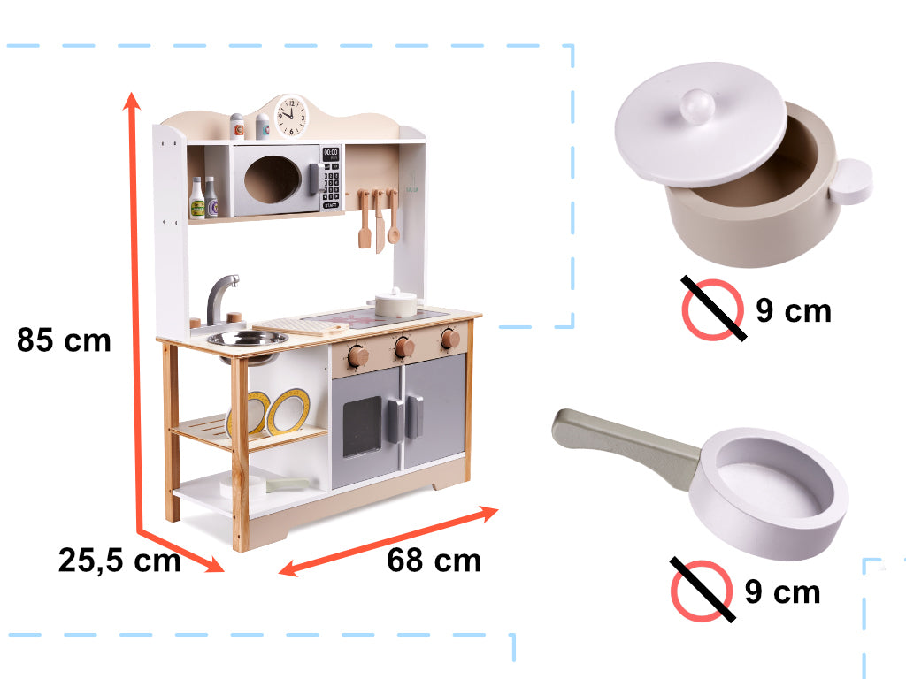 Bucătărie din lemn pentru copii Lulilo MDF Kuketo cu accesorii incluse