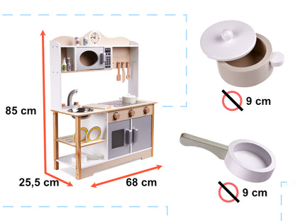 Bucătărie din lemn pentru copii Lulilo MDF Kuketo cu accesorii incluse