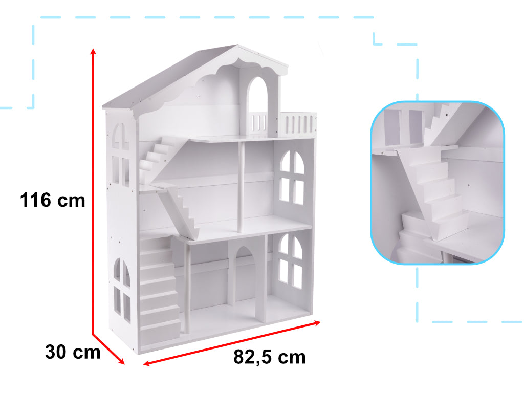 LULILO Raft Bibliotecă Căsuță pentru Jucării și Cărți 2-în-1 CALLA 116cm XXL