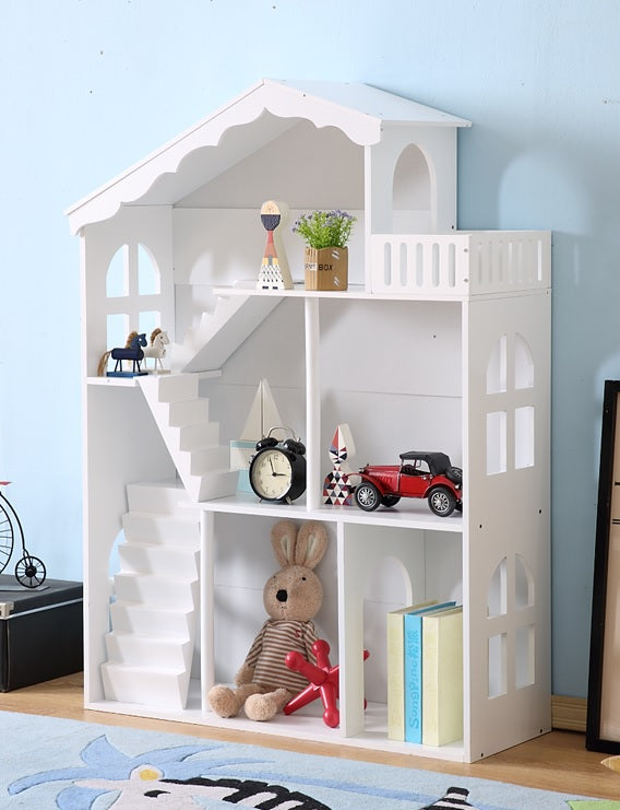LULILO Raft Bibliotecă Căsuță pentru Jucării și Cărți 2-în-1 CALLA 116cm XXL