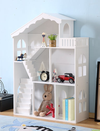 LULILO Raft Bibliotecă Căsuță pentru Jucării și Cărți 2-în-1 CALLA 116cm XXL