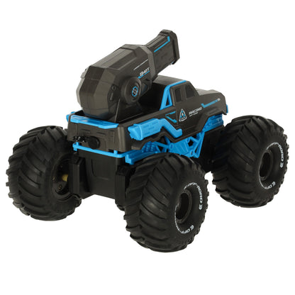 Mașină RC Amfibie Impermeabilă cu Tun de Apă, Controlată prin Gesturi + 2 Telecomenzi, Albastru