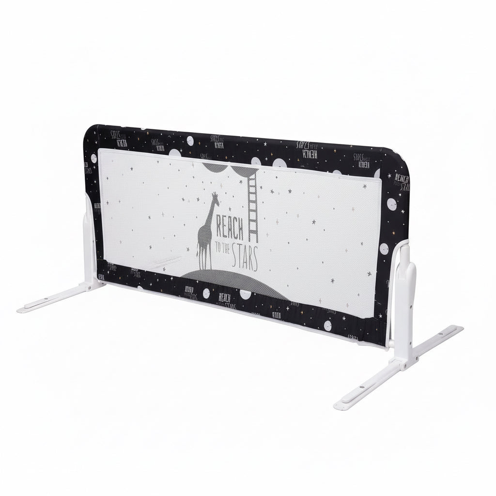 Barieră de Protecție Rabatabilă pentru Pat, Siguranță Copii, 150 cm, Negru