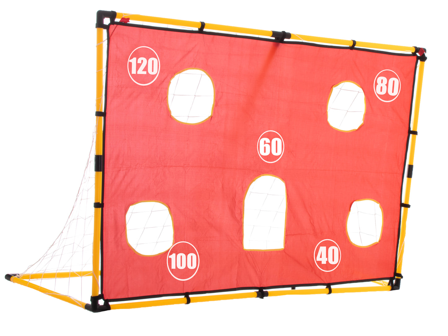 Set Poartă de Fotbal pentru Copii (156 cm) cu Plasă, Panou cu Ținte de Precizie și Minge Incluse