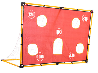 Set Poartă de Fotbal pentru Copii (156 cm) cu Plasă, Panou cu Ținte de Precizie și Minge Incluse