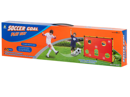 Set Poartă de Fotbal pentru Copii (156 cm) cu Plasă, Panou cu Ținte de Precizie și Minge Incluse